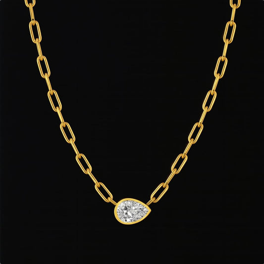 Diamond Tear Halskette S925 silber