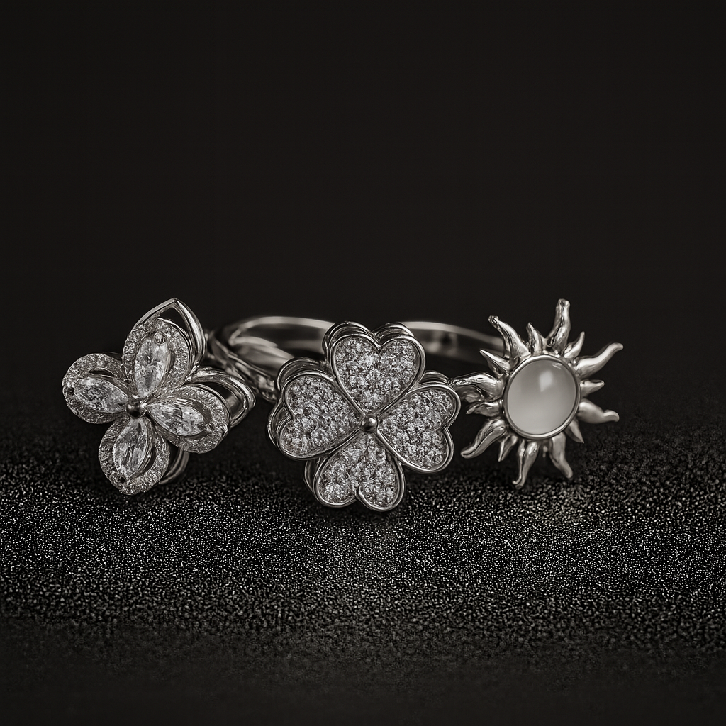 Glitter Bloom Ringe 3für2