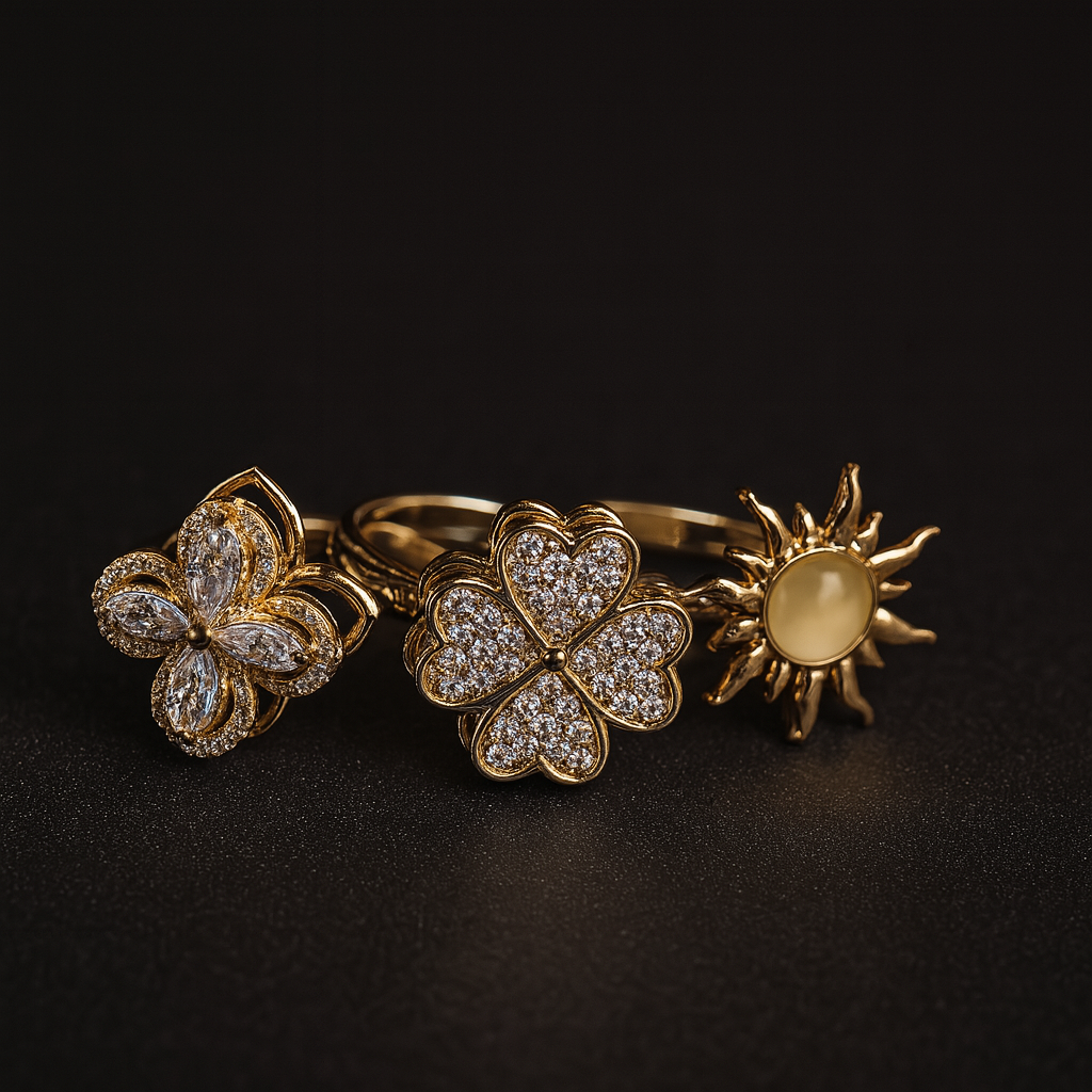 Glitter Bloom Ringe 3für2