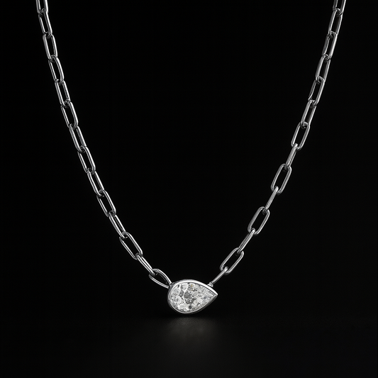 Diamond Tear Halskette S925 silber