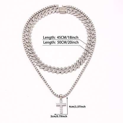 Diamond Cuban Halsketten-Set