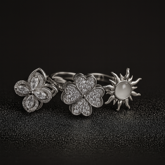 Glitter Bloom Ringe 3für2