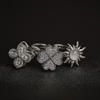 Glitter Bloom Ringe 3für2