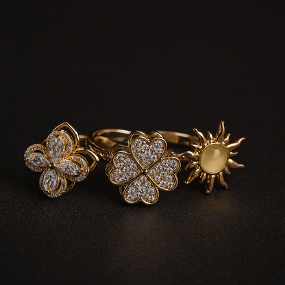 Glitter Bloom Ringe 3für2