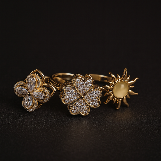 Glitter Bloom Ringe 3für2
